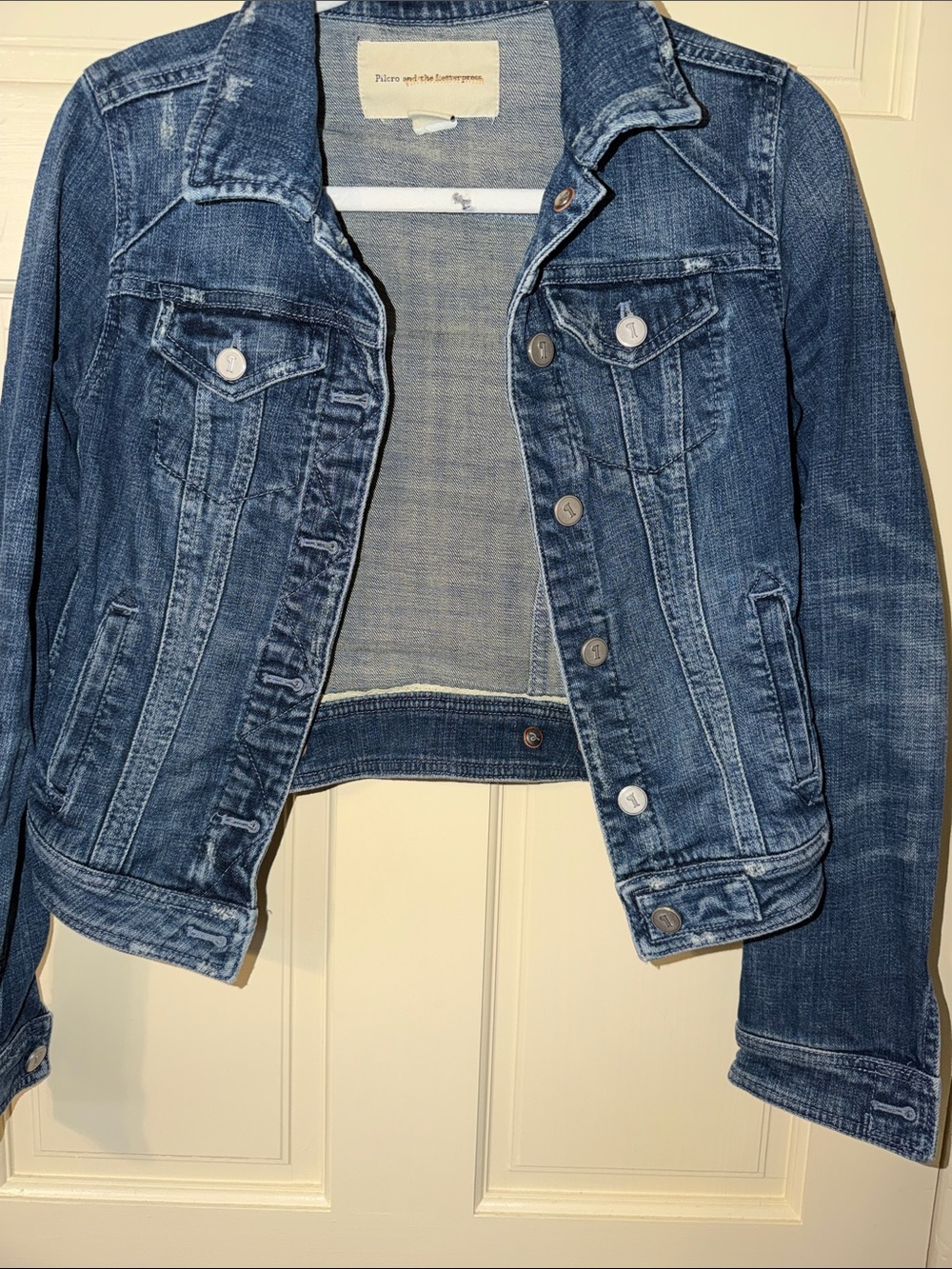 Pilcro Medium Blue Denim Trucker Jacket